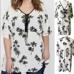 Love & Legend Tropical Palm Print Tunic